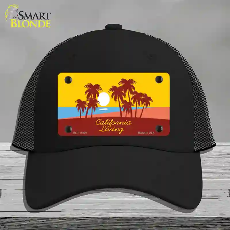 California Living Novelty License Plate Hat Mesh / Black