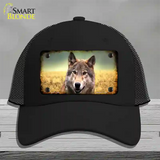 Wolf Novelty License Plate Hat Mesh / Black