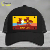 Beach Life Novelty License Plate Hat Mesh / Black