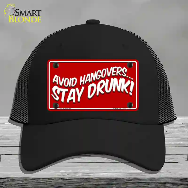 Avoid Hangovers Novelty License Plate Hat Mesh / Black