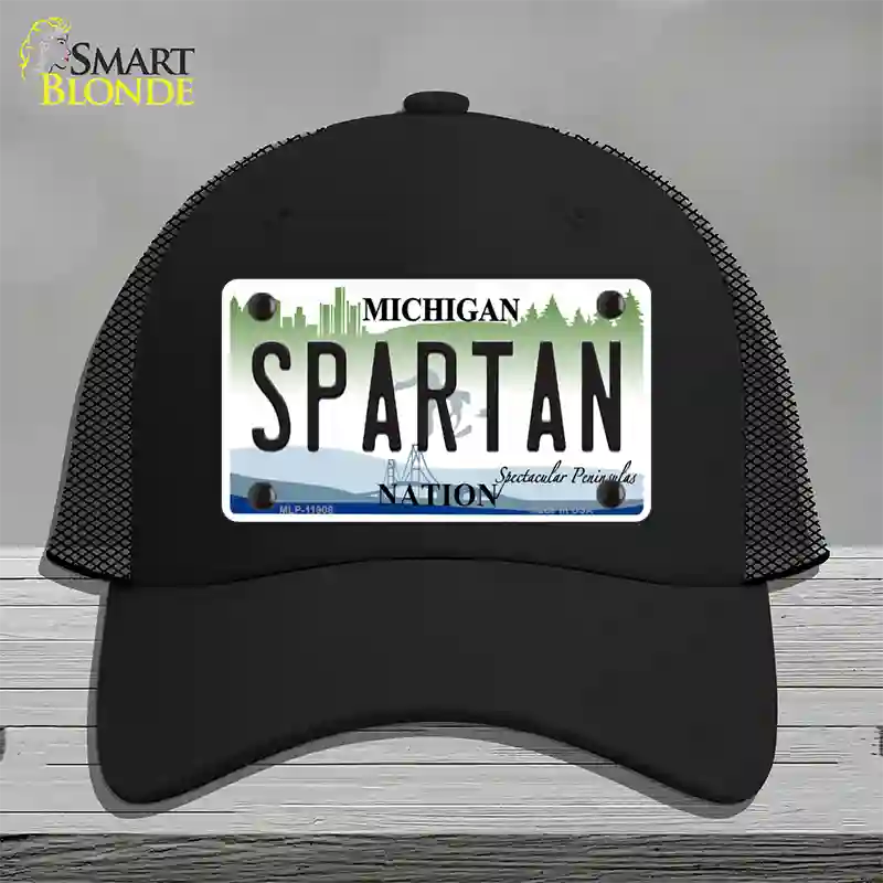 Michigan Spartan Novelty License Plate Hat Mesh / Black