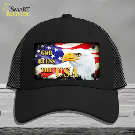 God Bless The USA Novelty License Plate Hat Mesh / Black