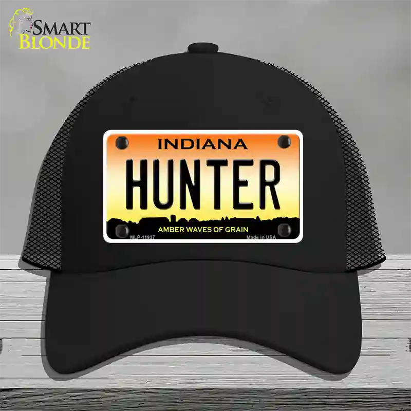 Hunter Indiana Novelty License Plate Hat Mesh / Black