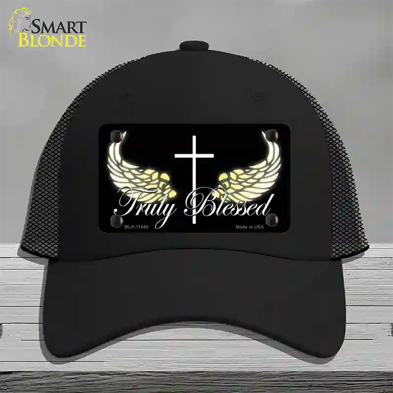 Truly Blessed Novelty License Plate Hat Mesh / Black