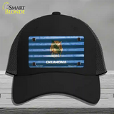 Oklahoma Corrugated Flag Novelty License Plate Hat Mesh / Black