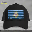 South Dakota Corrugated Flag Novelty License Plate Hat Mesh / Black