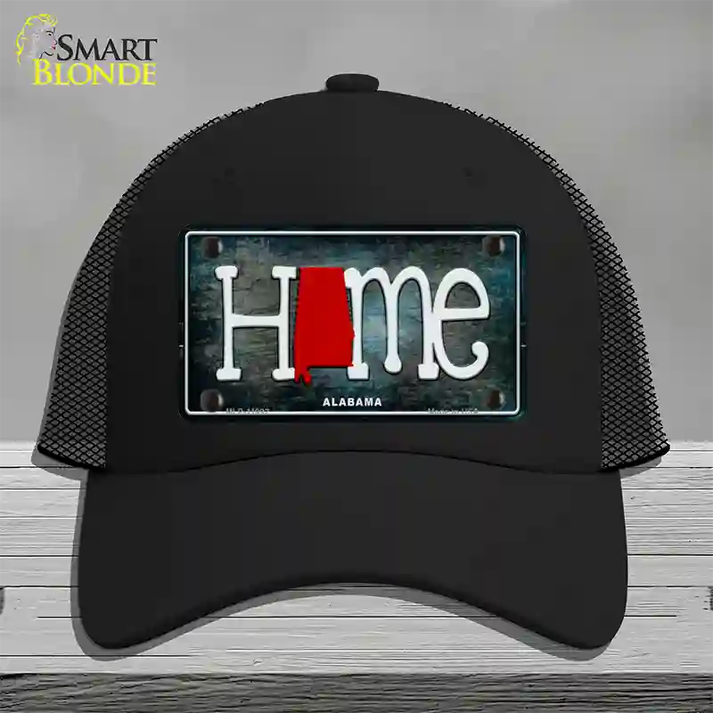 Alabama Home State Outline Novelty License Plate Hat Mesh / Black