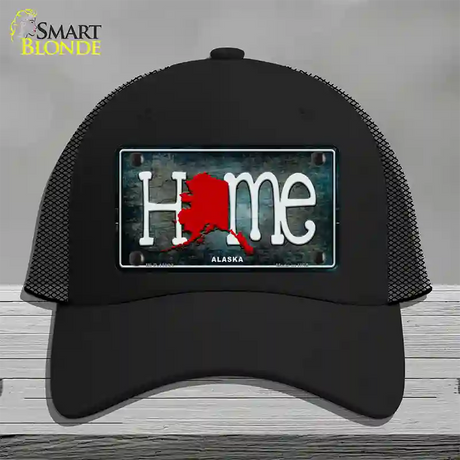 Alaska Home State Outline Novelty License Plate Hat Mesh / Black