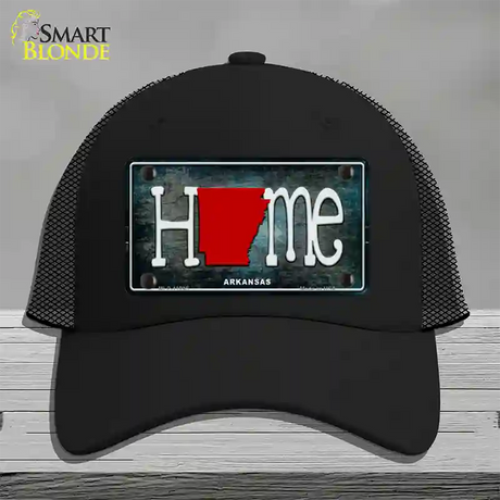 Arkansas Home State Outline Novelty License Plate Hat Mesh / Black