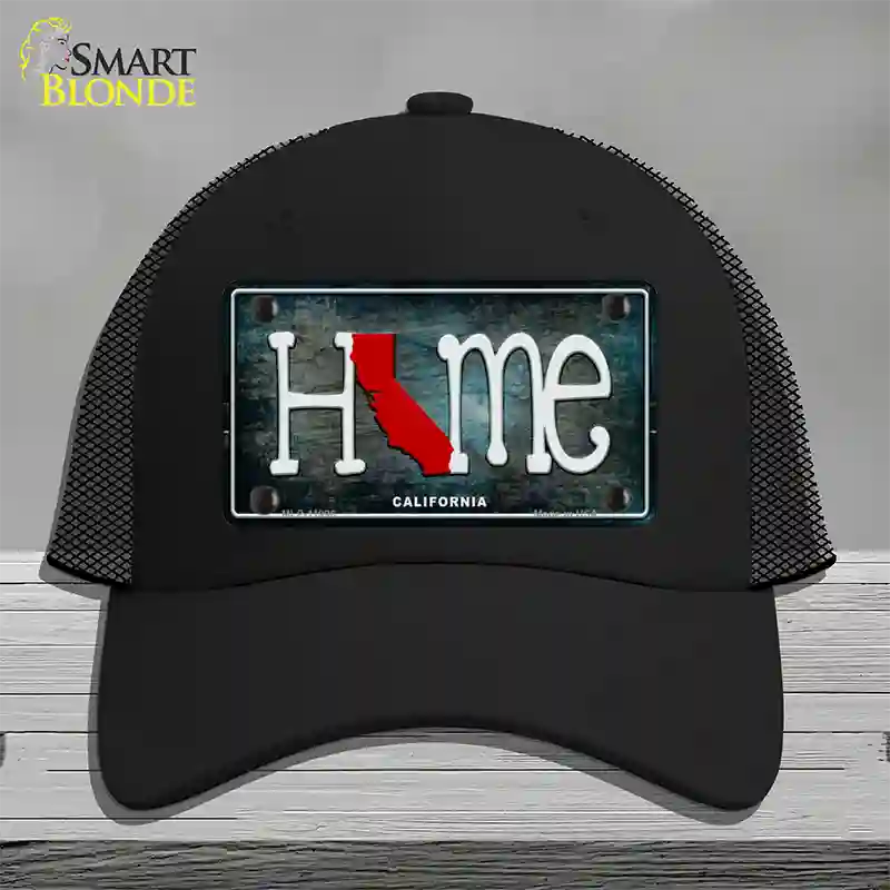 California Home State Outline Novelty License Plate Hat Mesh / Black