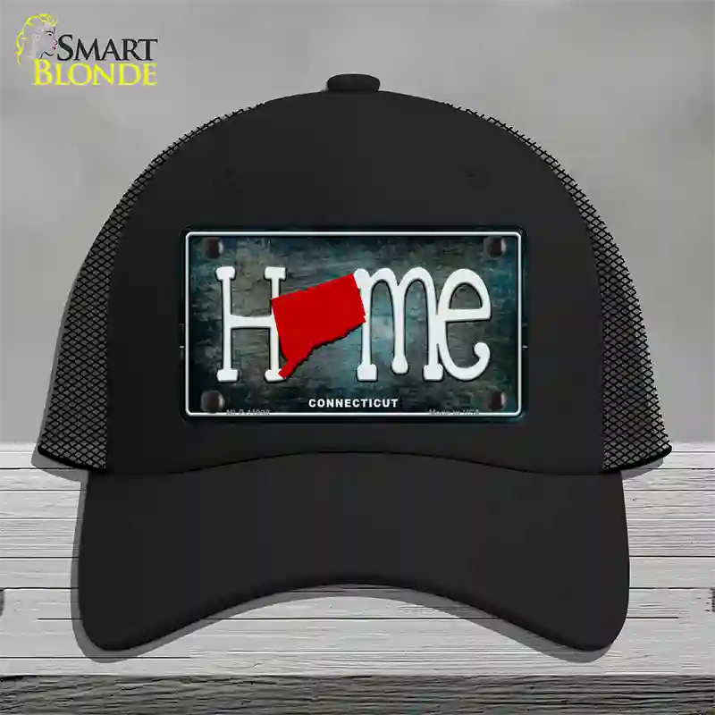 Connecticut Home State Outline Novelty License Plate Hat Mesh / Black