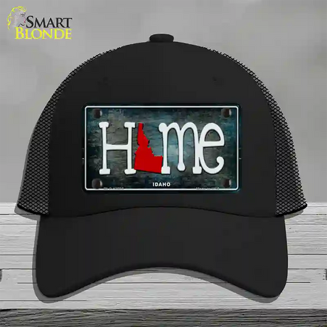 Idaho Home State Outline Novelty License Plate Hat Mesh / Black