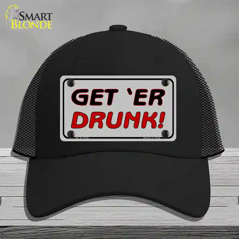 Get ER Drunk Novelty License Plate Hat Mesh / Black