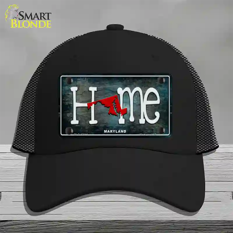 Maryland Home State Outline Novelty License Plate Hat Mesh / Black