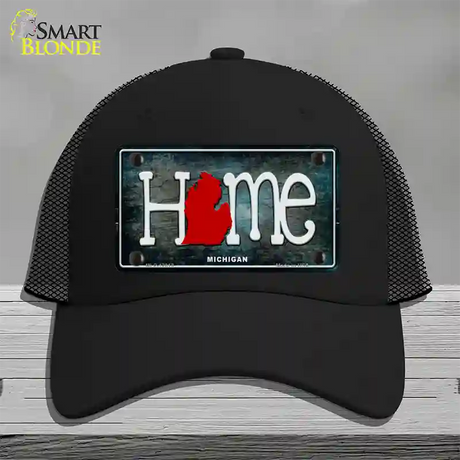 Michigan Home State Outline Novelty License Plate Hat Mesh / Black