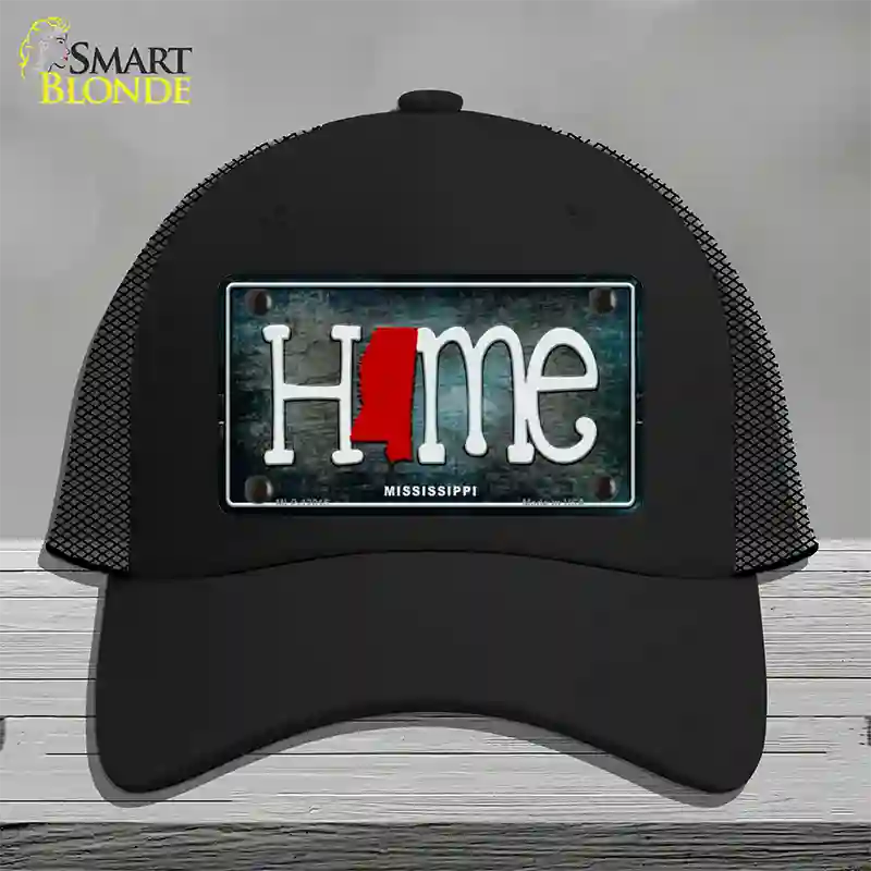 Mississippi Home State Outline Novelty License Plate Hat Mesh / Black