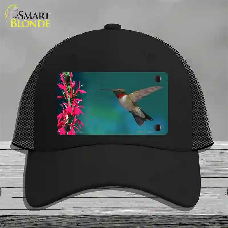 Humming Bird Novelty License Plate Hat Mesh / Black