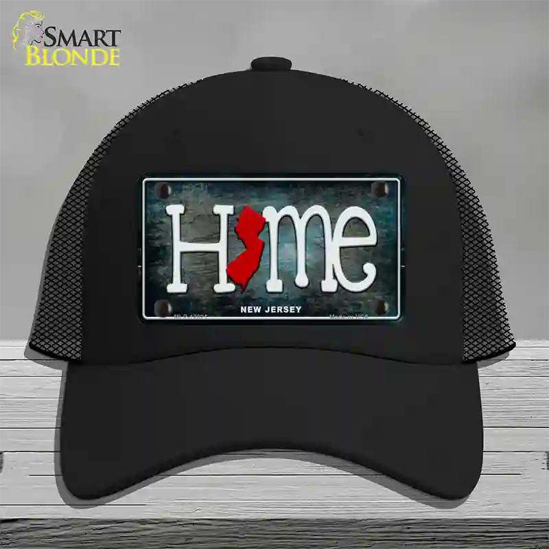 New Jersey Home State Outline Novelty License Plate Hat Mesh / Black