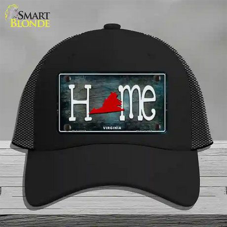 Virginia Home State Outline Novelty License Plate Hat Mesh / Black