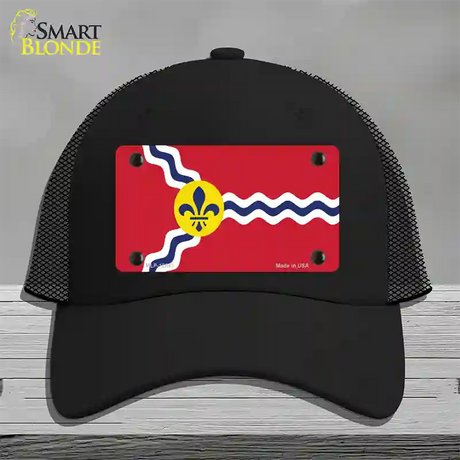 St. Louis State Flag Missouri Novelty License Plate Hat Mesh / Black