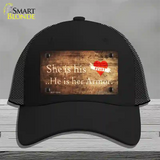 His Heart Her Armor Novelty License Plate Hat Mesh / Black