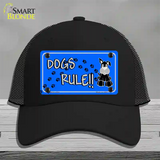 Dogs Rule Novelty License Plate Hat Tag Mesh / Black