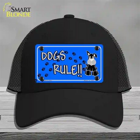 Dogs Rule Novelty License Plate Hat Tag Mesh / Black