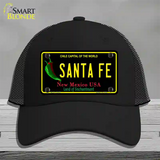 Santa Fe Black New Mexico Novelty License Plate Hat Mesh / Black