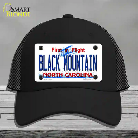 Black Mountain North Carolina Novelty License Plate Hat Mesh / Black