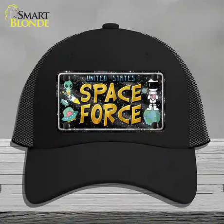 Space Force Novelty License Plate Hat Mesh / Black