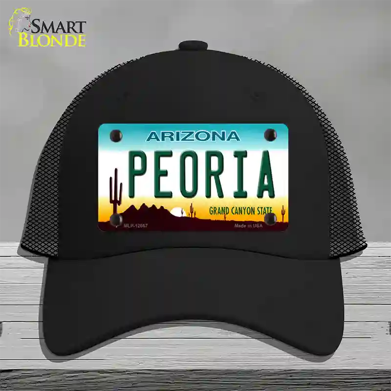 Peoria Arizona Novelty License Plate Hat Mesh / Black