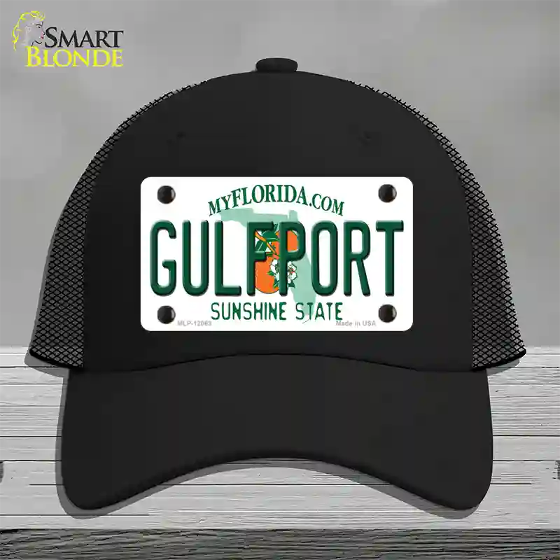 Florida Gulfport Novelty License Plate Hat Mesh / Black