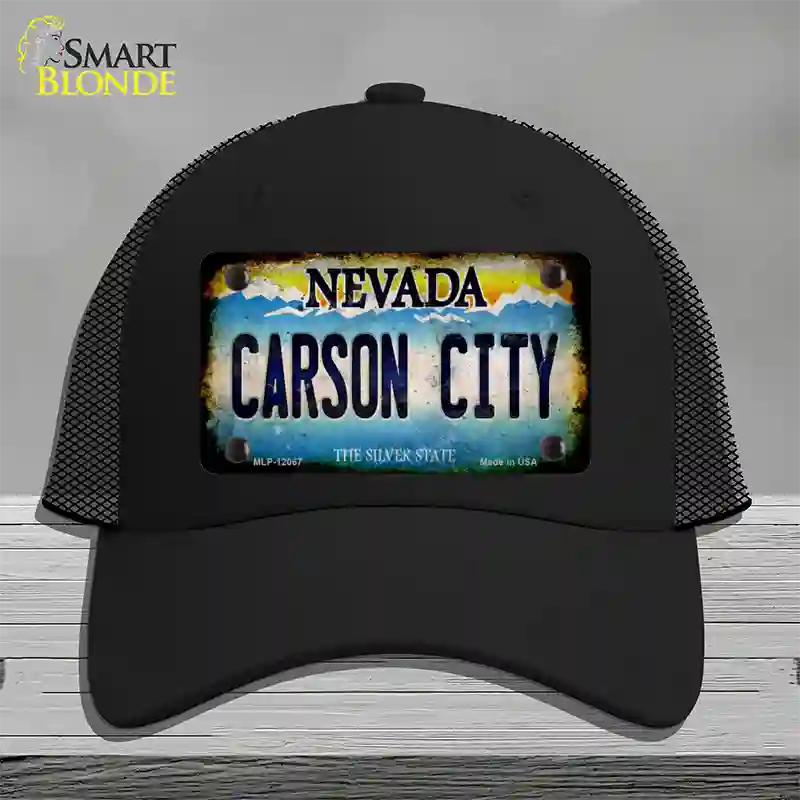 Nevada Carson City Novelty License Plate Hat Mesh / Black