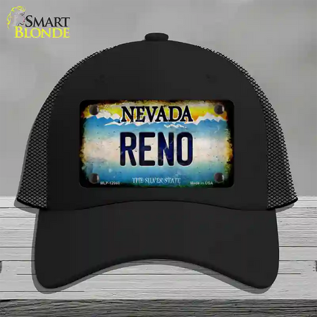 Nevada Reno Novelty License Plate Hat Mesh / Black