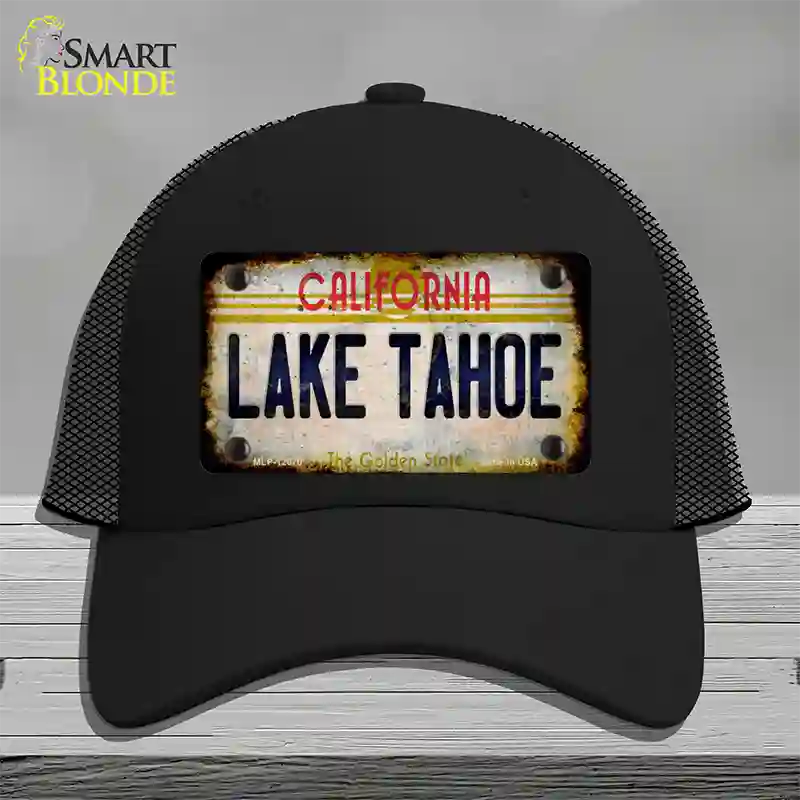 California Lake Tahoe Novelty License Plate Hat Mesh / Black