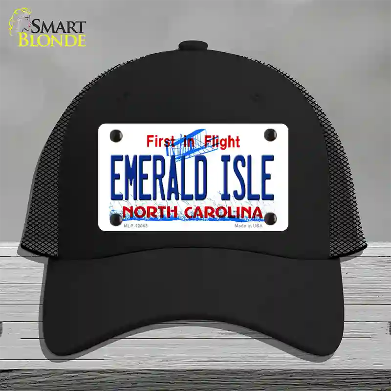 Emerald Island North Carolina State Novelty License Plate Hat Mesh / Black