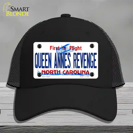 Queen Annes Revenge North Carolina State Novelty License Plate Hat Mesh / Black