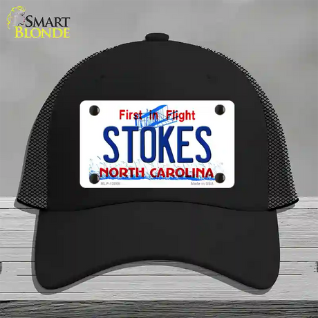 Stokes North Carolina State Novelty License Plate Hat Mesh / Black