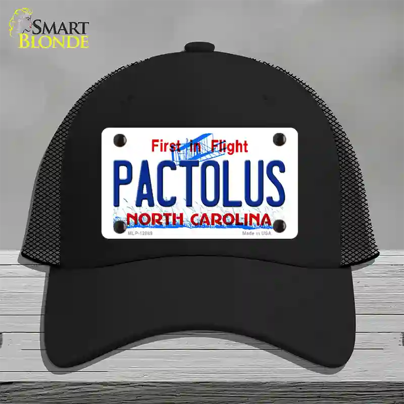 Pactolus North Carolina State Novelty License Plate Hat Mesh / Black