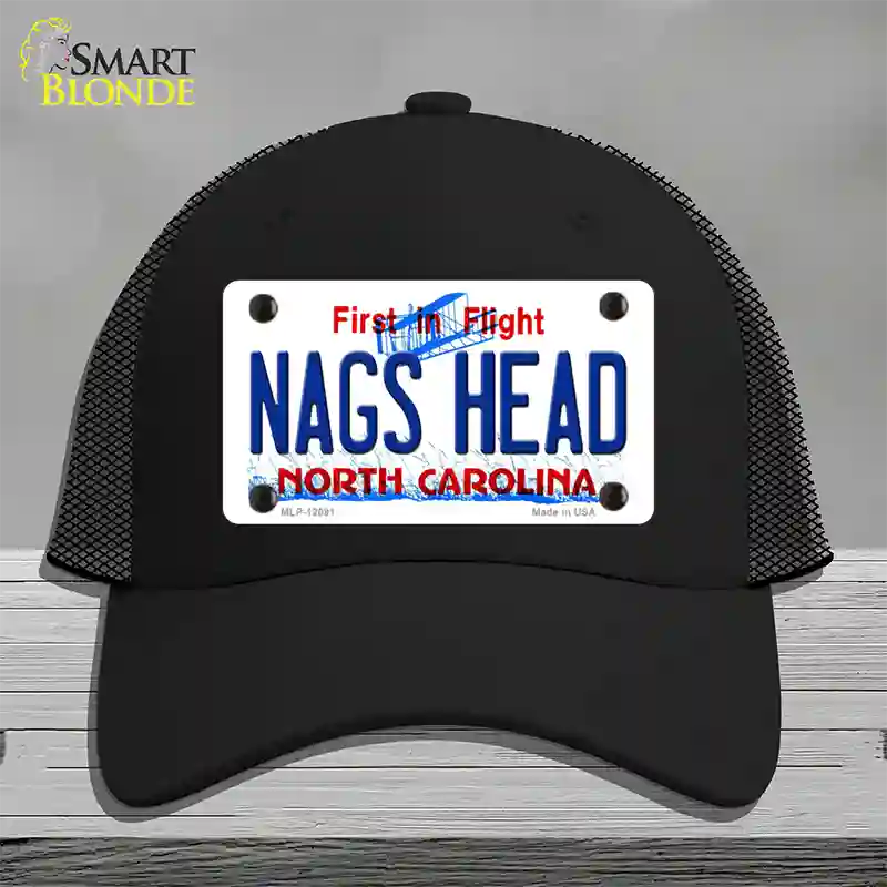 Nags Head North Carolina State Novelty License Plate Hat Mesh / Black