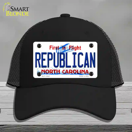 Republican North Carolina State Novelty License Plate Hat Mesh / Black