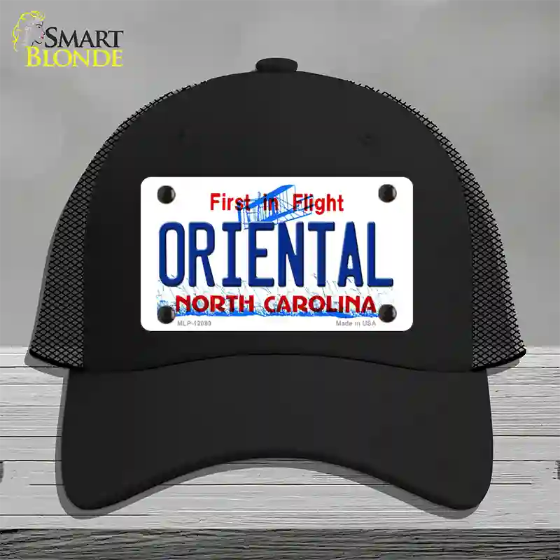 Oriental North Carolina State Novelty License Plate Hat Mesh / Black