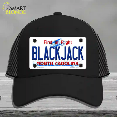 Blackjack North Carolina State Novelty License Plate Hat Mesh / Black