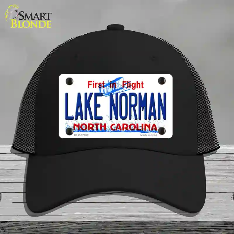 Lake Norman North Carolina State Novelty License Plate Hat Mesh / Black