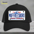 Muffreesboro North Carolina State Novelty License Plate Hat Mesh / Black