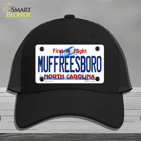 Muffreesboro North Carolina State Novelty License Plate Hat Mesh / Black