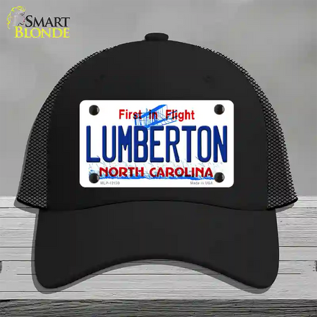 Lumberton North Carolina State Novelty License Plate Hat Mesh / Black