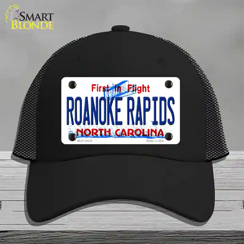 Roanoke Rapids North Carolina State Novelty License Plate Hat Mesh / Black