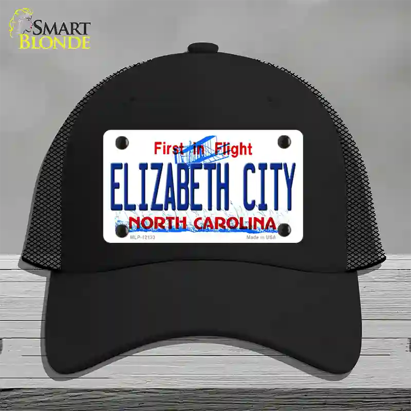 Elizabeth City North Carolina State Novelty License Plate Hat Mesh / Black