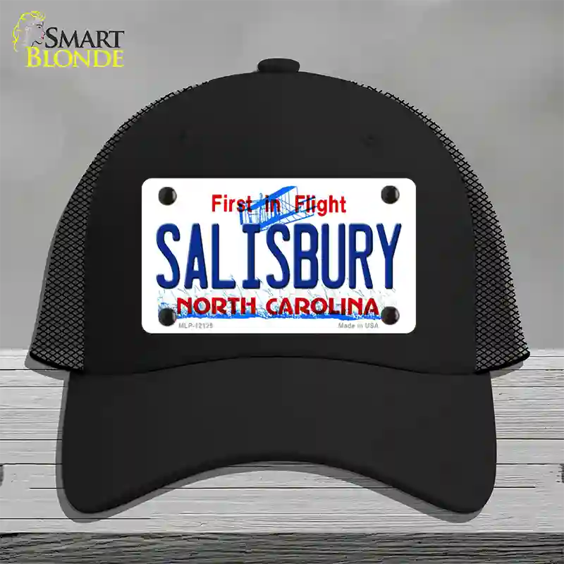 Salisbury North Carolina State Novelty License Plate Hat Mesh / Black